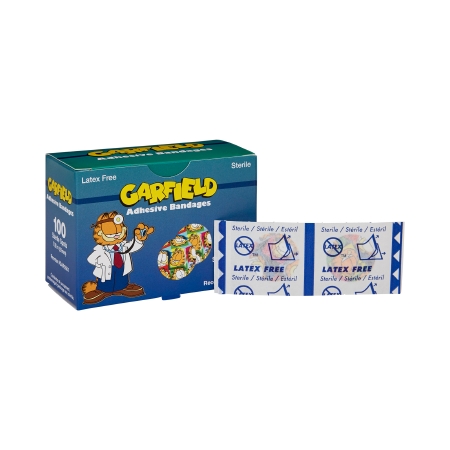 Bandages Adhesive Spot ASO 7/8 Inch Plastic Round Kid Design (Garfield) Sterile (100/BX 12BX/CS) by ASO Corporation  ID GAR5561